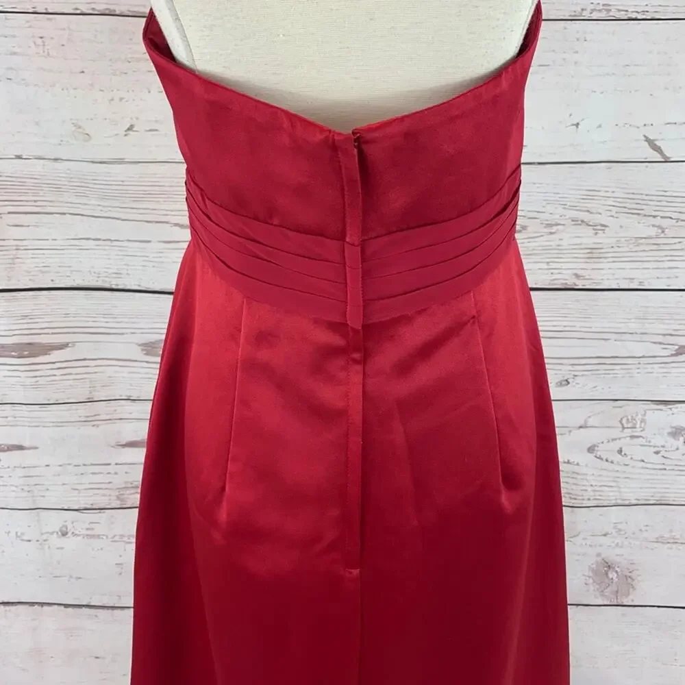 David’s Bridal red strapless gown flower top - Picture 5 of 6